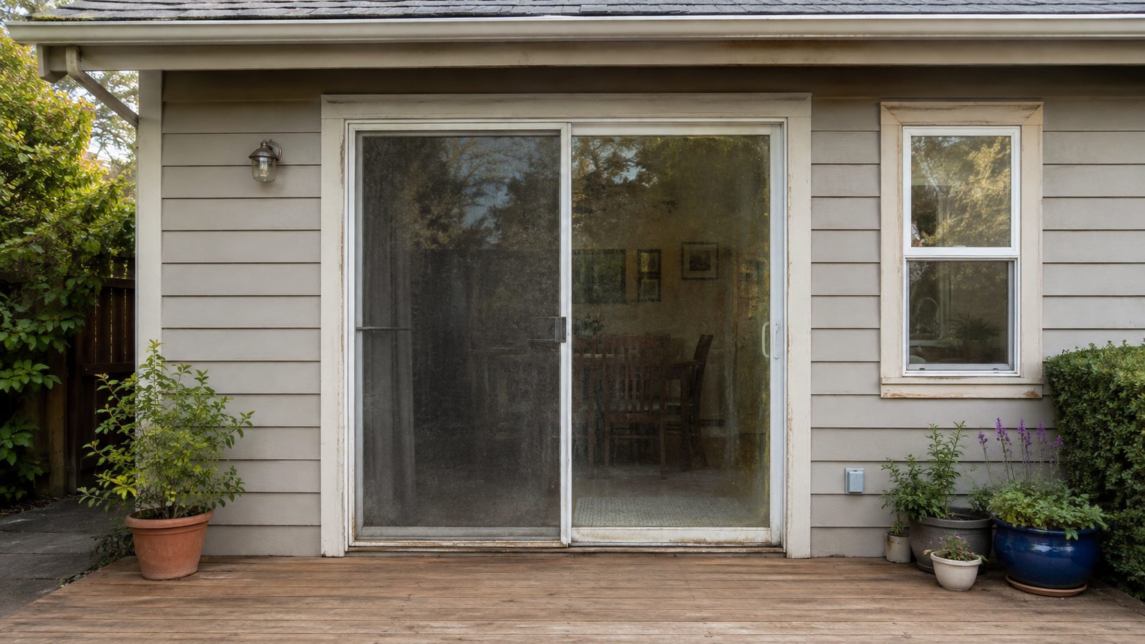 Concept view before patio door replacement